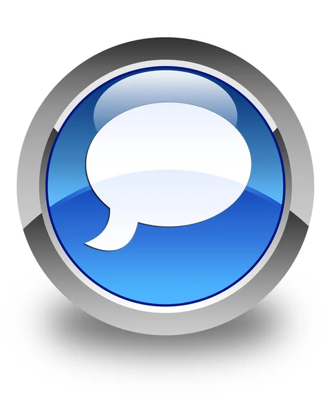 Chat icon glossy blue round button — Stock Photo, Image