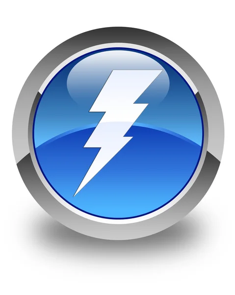 Electricity icon glossy blue round button