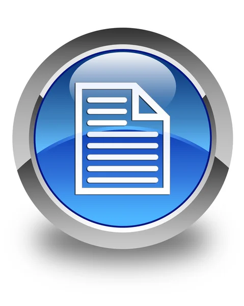 Ícone de página de documento azul brilhante botão redondo — Fotografia de Stock