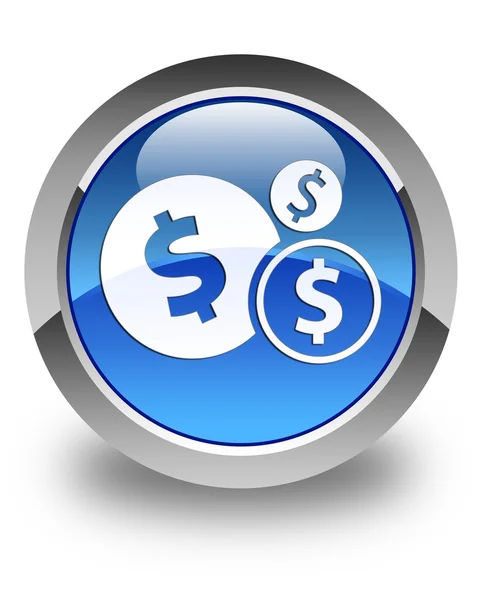 Finanze (simbolo dollaro) icona blu lucido pulsante rotondo — Foto Stock