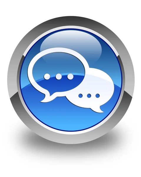 Chat icon glossy blue round button — Stock Photo, Image