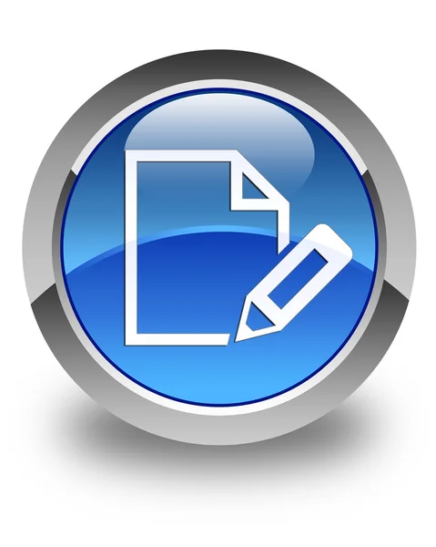 Editar icono del documento brillante botón redondo azul — Foto de Stock