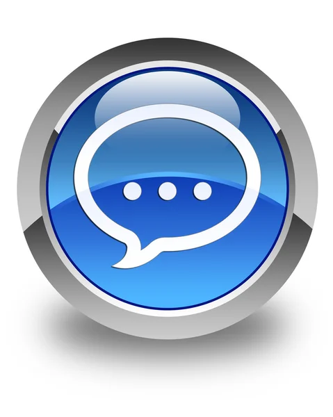 Talk icon glossy blue round button — Stock Photo, Image