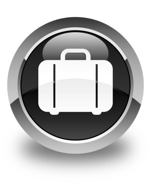 Çanta simgesi parlak düğme siyah