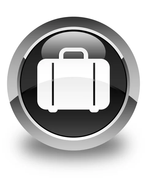 Taschensymbol glänzend schwarzer runder Knopf — Stockfoto
