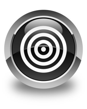 Hedef simgesi parlak düğme siyah