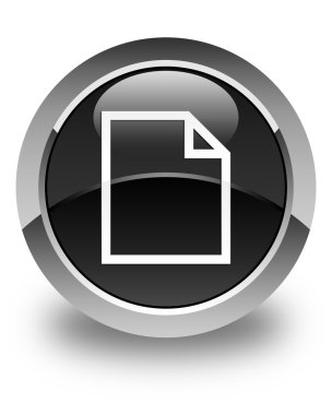 Boş sayfa simgesi parlak siyah yuvarlak düğmesi