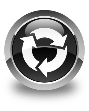 Simge parlak düğme siyah Yenile