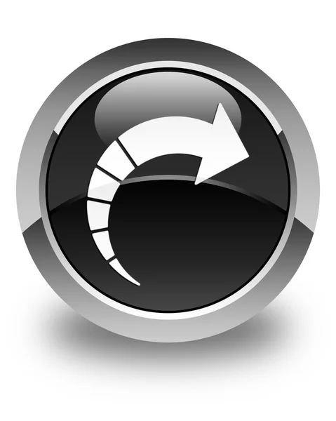 Nächstes Pfeil-Symbol glänzend schwarzer runder Knopf — Stockfoto