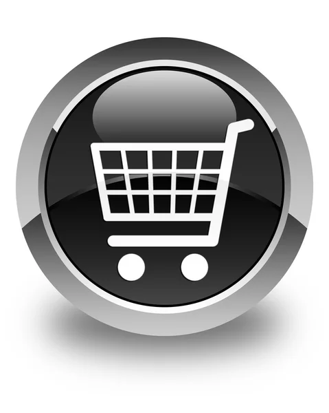 Icono de comercio electrónico negro brillante botón redondo — Foto de Stock