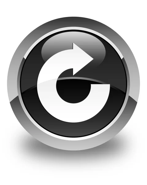 Icono de flecha de respuesta negro brillante botón redondo —  Fotos de Stock