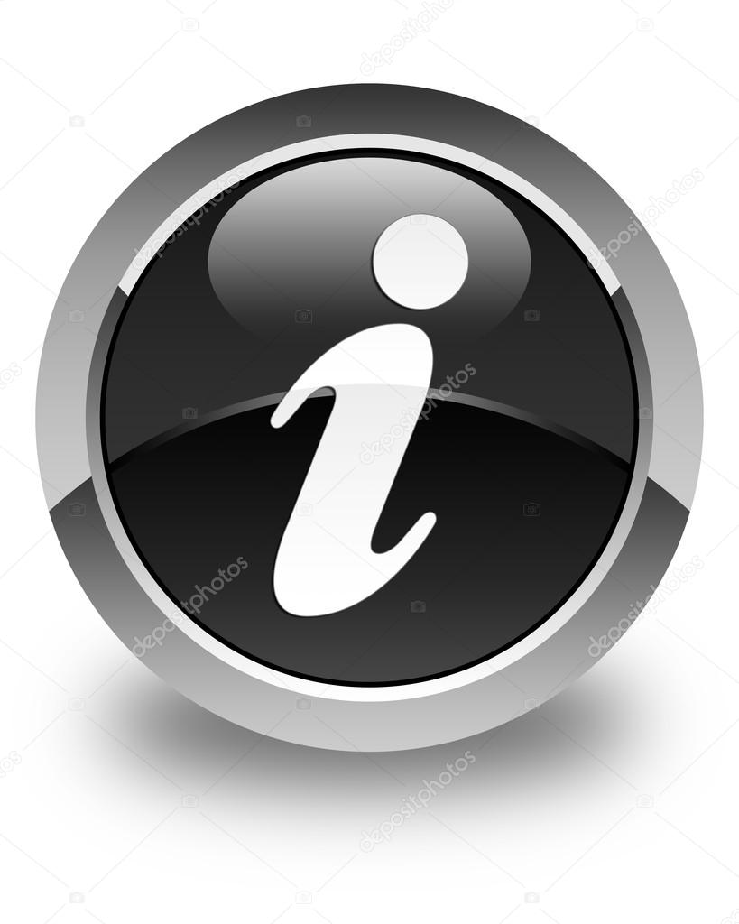 Info icon glossy black round button