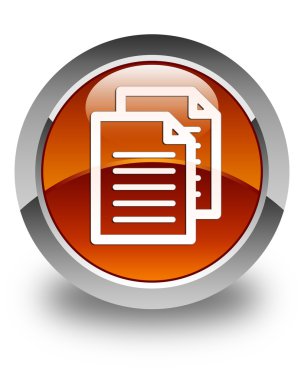 Belgeler simgesini parlak kahverengi yuvarlak düğme