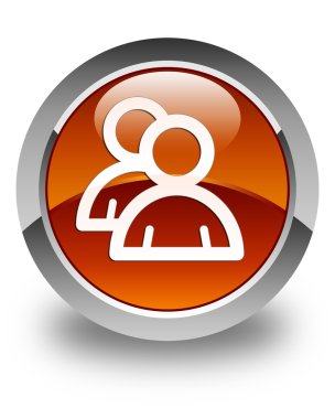 Grup simgesi parlak kahverengi yuvarlak düğme
