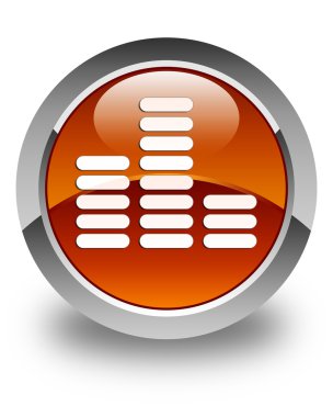 Equalizer'ı simgesi parlak kahverengi yuvarlak düğme