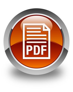 PDF belge simgesi parlak kahverengi yuvarlak düğmesi