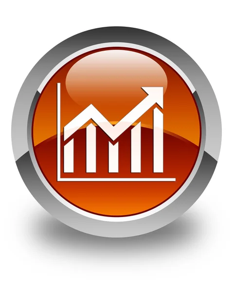 Statistik-Symbol glänzend brauner runder Knopf — Stockfoto