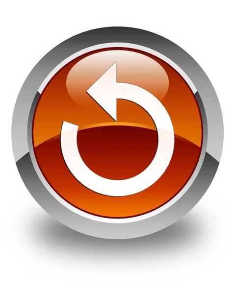 Atualizar ícone de seta botão redondo marrom brilhante — Fotografia de Stock