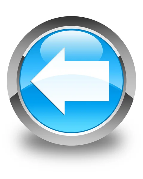 Icono de flecha trasera brillante botón redondo azul cian —  Fotos de Stock