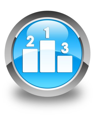 Podyum simgesi parlak mavi mavi yuvarlak düğmesi