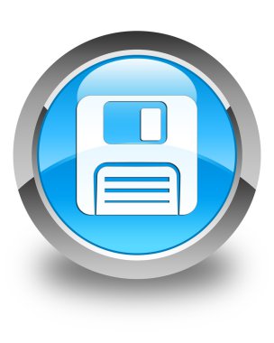Disket simgesini parlak mavi mavi yuvarlak düğmesi