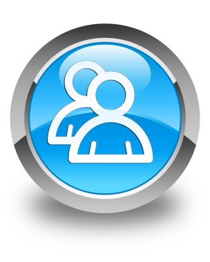 Grup simgesi parlak mavi mavi yuvarlak düğme