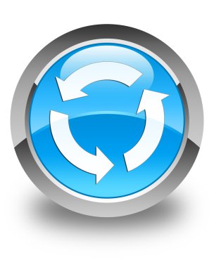 Yenile simgesi parlak mavi mavi yuvarlak düğmesi