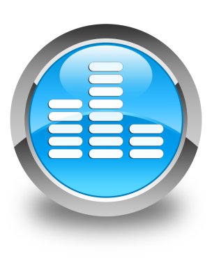 Equalizer'ı simgesi parlak mavi mavi yuvarlak düğmesi