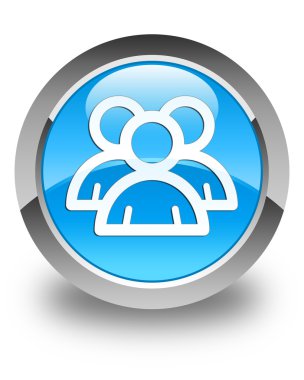 Grup simgesi parlak mavi mavi yuvarlak düğme