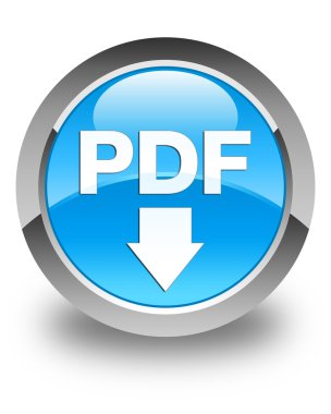 PDF download simgesi parlak mavi mavi yuvarlak düğme
