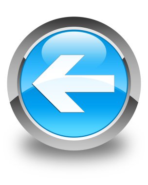 Ok simgesi parlak mavi mavi yuvarlak geri düğmesi