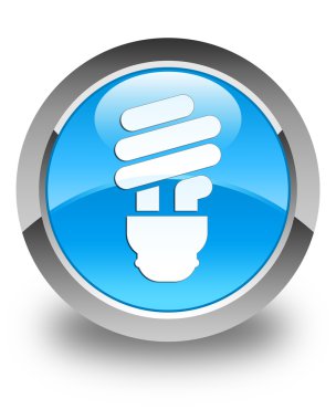 Ampul simgesi parlak mavi mavi yuvarlak düğmesi