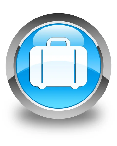 Tasche Symbol glänzend cyanblau runden Knopf — Stockfoto