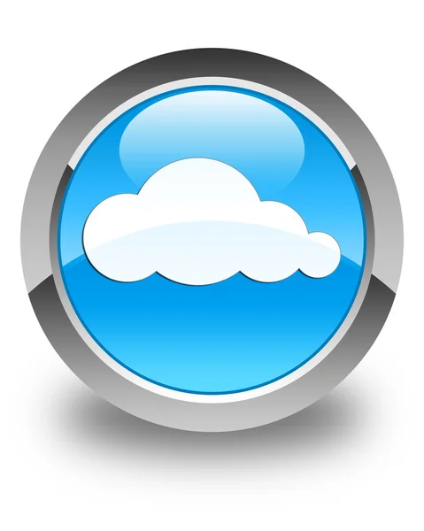 Хмарна піктограма глянсова блакитна кругла кнопка — стокове фото