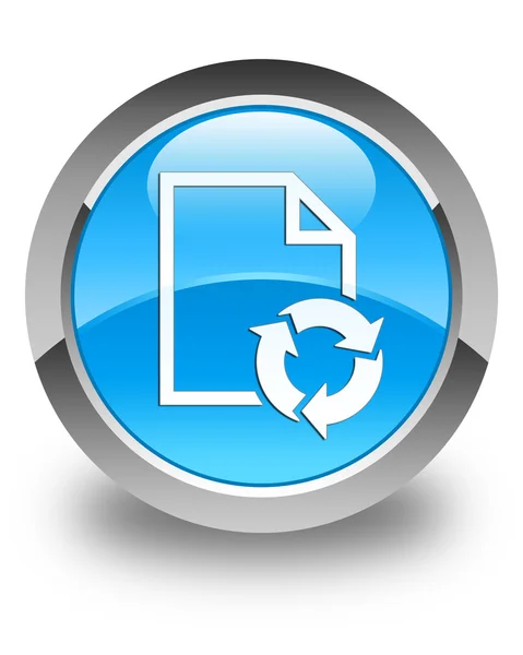 문서 프로세스 아이콘 광택 시안 블루 라운드 버튼 — 스톡 사진