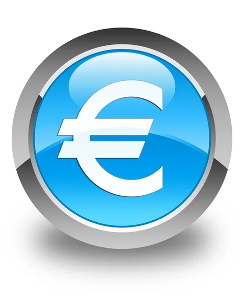Euron tecken ikonen glansigt cyan blå runda knappen — Stockfoto
