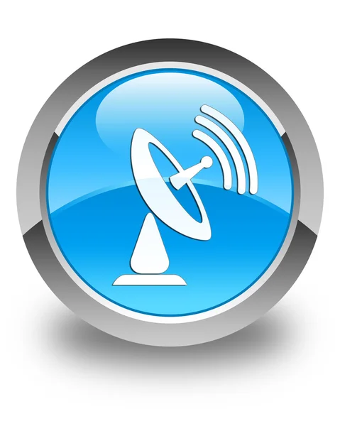 Satellitenschüssel Symbol glänzend cyanblau runde Taste — Stockfoto