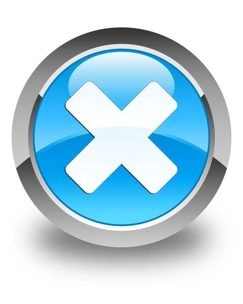 Cancelar ícone ciano brilhante botão redondo azul — Fotografia de Stock