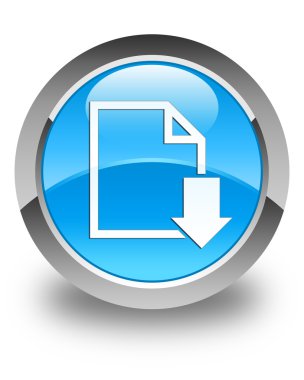 Belge simgesi parlak mavi mavi yuvarlak düğme download