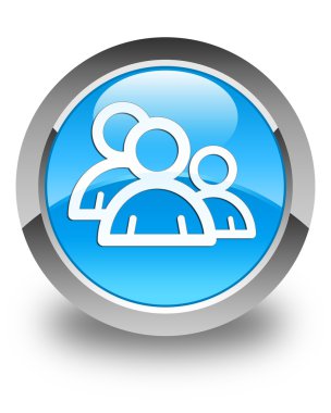 Grup simgesi parlak mavi mavi yuvarlak düğme