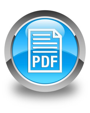 PDF belge simgesi parlak mavi mavi yuvarlak düğmesi