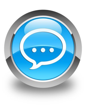 Simge parlak mavi mavi düğme yuvarlak konuşmak