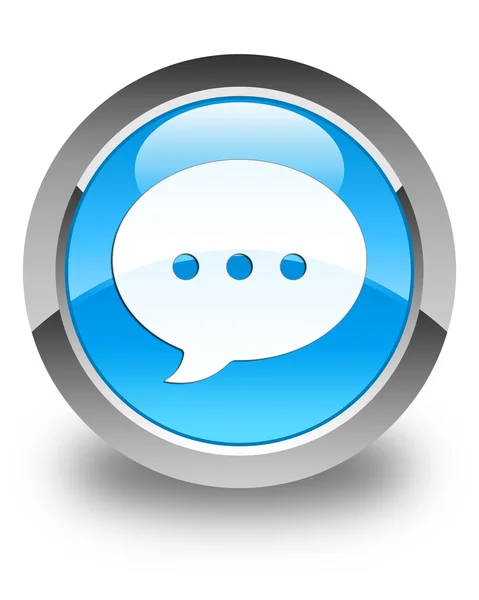 Conversation icon glossy cyan blue round button