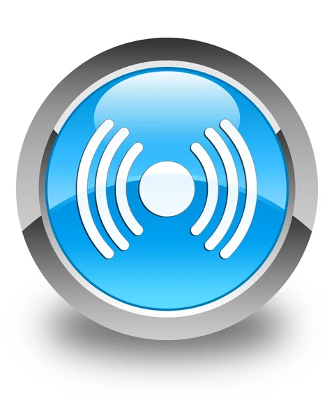 Network signal icon glossy cyan blue round button — Stock Photo, Image