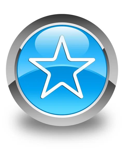 Gwiazda ikona błyszczący cyjan niebieski okrągły przycisk — Zdjęcie stockowe