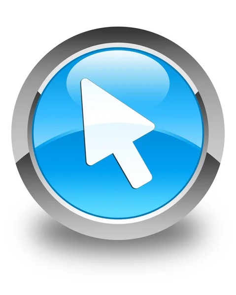 Kurzor ikonu lesklý azurová modrá kulaté tlačítko — Stock fotografie