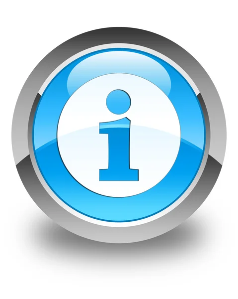 Info pictogram glanzende cyaan blauw ronde knop — Stockfoto