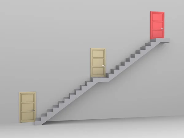 Geschäftliche Herausforderung mit Türen lizenzfreie Stockfotos