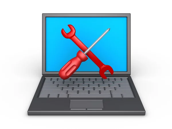 Repair tools and a laptop — Stock Photo, Image