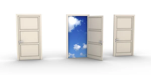 Opened door leads to the sky — Stock Photo, Image